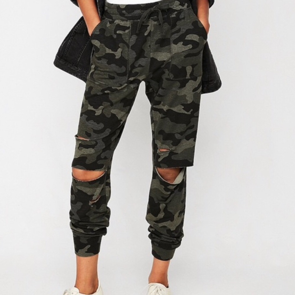 Ripped Camo Joggers